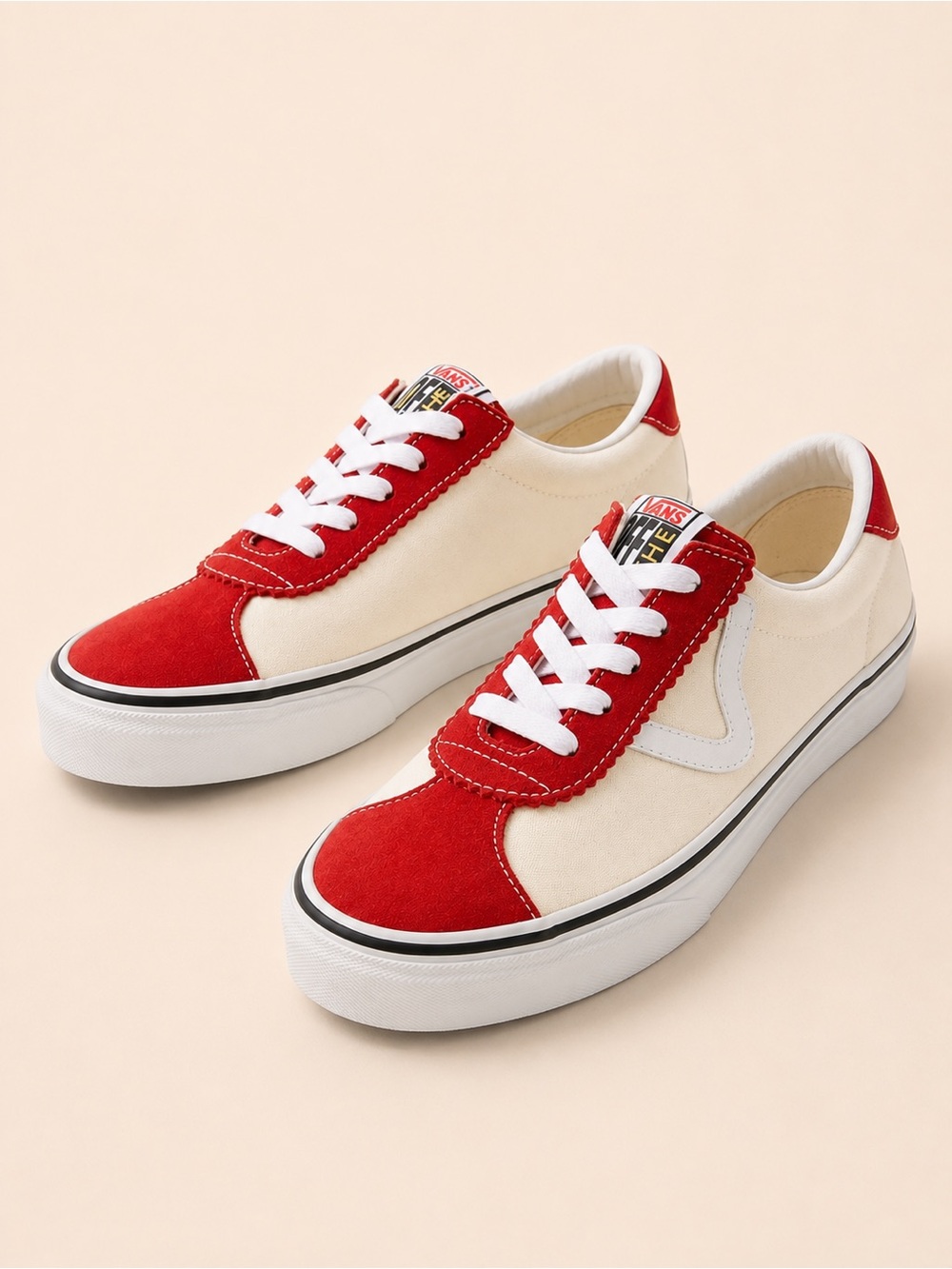 Vans Sport Racing Red/Classic White Sneakers – Women’s Size 5